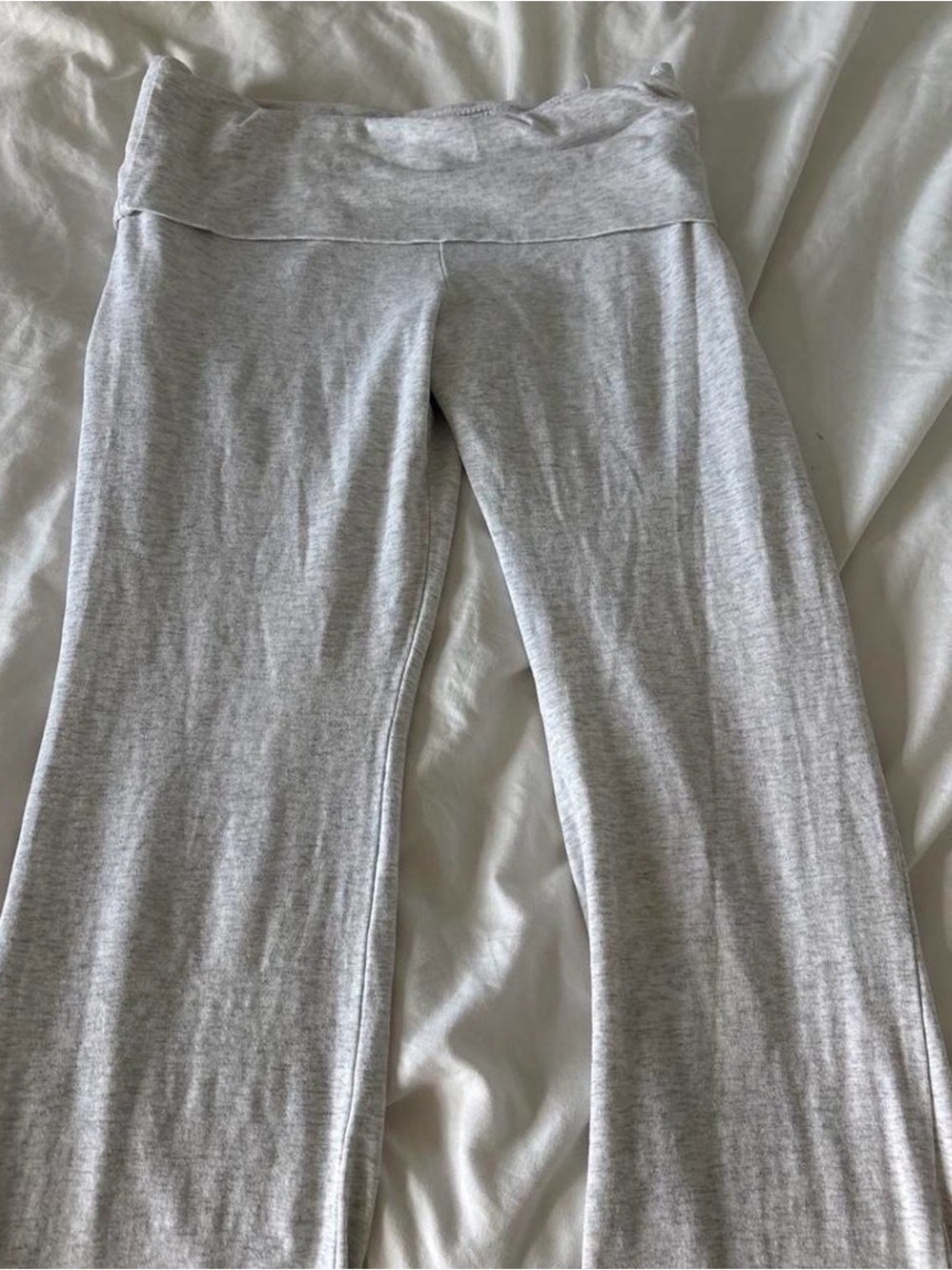 No Boundaries Light Gray Fold-Over Waistband Leggings